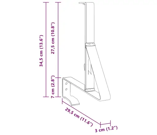 Sniega Aizsardzības Atbalsts 6 Pcs Melna 29,5 X 3 X 34,5 Cm Vidaxl