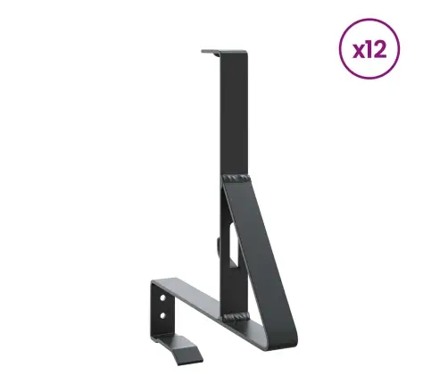 Sniega Aizsardzības Atbalsts 12 Pcs Melna 29,5 X 3 X 34,5 Cm Vidaxl