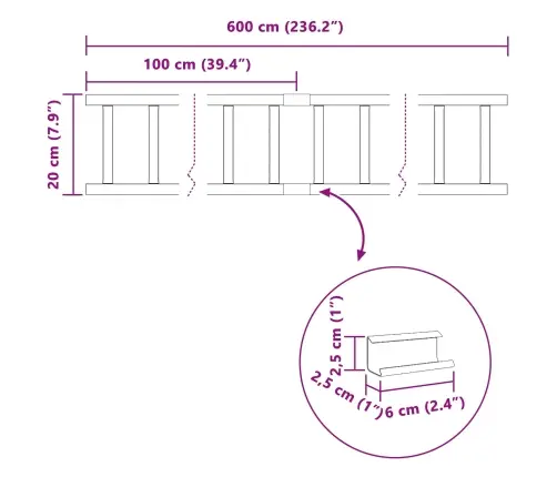 Jumta Sniega Aizsargs Melna 600 X 2,5 X 20 Cm Tērauds Vidaxl