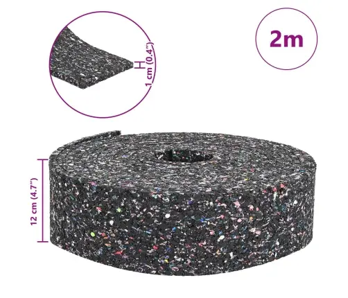 Gumijas Rullis Melna Gumija Vidaxl