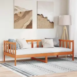 Gultas Rāmis Vaks Brūns 90 X 190 Cm Ciets Priedes Koks Vidaxl