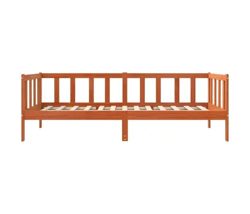 Gultas Rāmis Vaks Brūns 80 X 200 Cm Ciets Priedes Koks Vidaxl