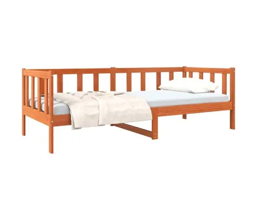 Gultas Rāmis Vaks Brūns 80 X 200 Cm Ciets Priedes Koks Vidaxl