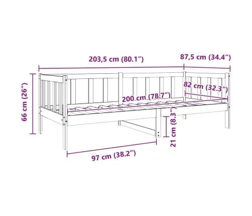 Gultas Rāmis Vaks Brūns 80 X 200 Cm Ciets Priedes Koks Vidaxl