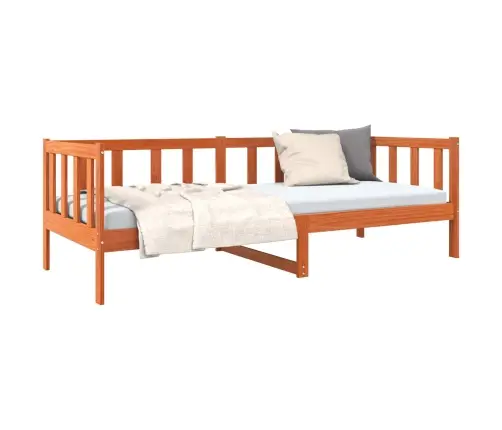 Gultas Rāmis Vaks Brūns 90 X 190 Cm Ciets Priedes Koks Vidaxl