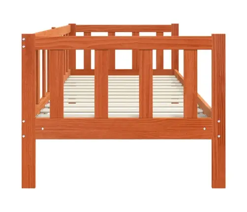 Gultas Rāmis Vaks Brūns 90 X 190 Cm Ciets Priedes Koks Vidaxl