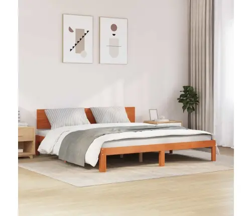 Gultas Rāmis Vaks Brūns 180 X 200 Cm Ciets Priedes Koks Vidaxl