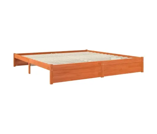 Gultas Rāmis Vaks Brūns 200 X 200 Cm Cieta Priede Vidaxl