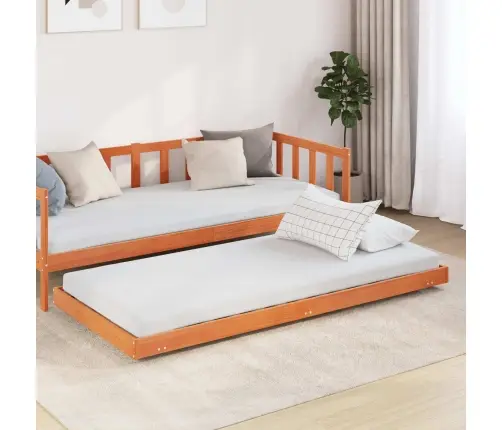 Gultas Rāmis Vaks Brūns 90 X 200 Cm Ciets Priedes Koks Vidaxl