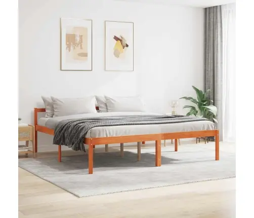 Gultas Rāmis Vaks Brūns 180 X 200 Cm Ciets Priedes Koks Vidaxl