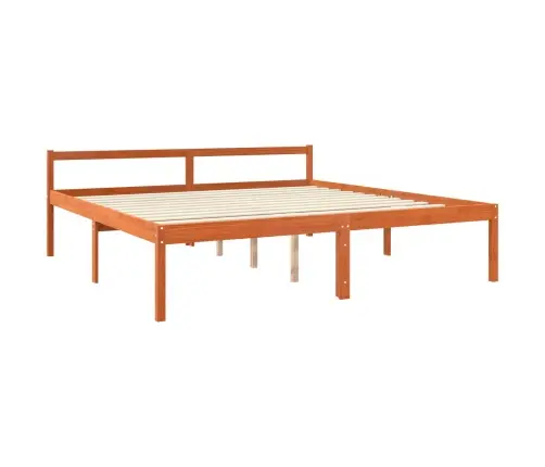 Gultas Rāmis Vaks Brūns 200 X 200 Cm Ciets Priedes Koks Vidaxl