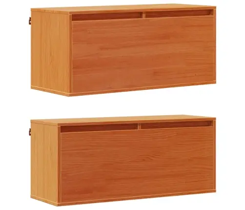 Sienas Skapis Ar Plauktu 2 Pcs Vaks Brūns 80 X 30 X 35 Cm Vidaxl