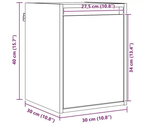 Seinekapp Ladustamisega Vahapruun 30 X 30 X 40 Cm Tahke Mänd