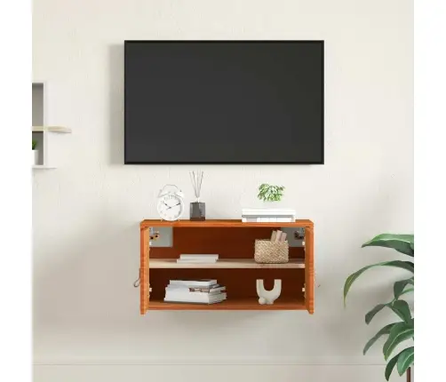 Sienas Skapis Vaks Brūns 60 X 30 X 30 Cm Ciets Priedes Koks Vidaxl