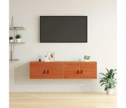 Sienas Skapis Ar Plauktu 2 Pcs Vaks Brūns 60 X 30 X 30 Cm Vidaxl