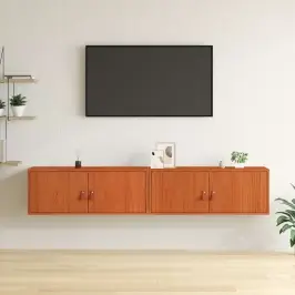 Sienas Skapis Ar Plauktu 2 Pcs Vaks Brūns 80 X 30 X 30 Cm Vidaxl