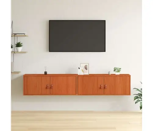 Sienas Skapis Ar Plauktu 2 Pcs Vaks Brūns 80 X 30 X 30 Cm Vidaxl