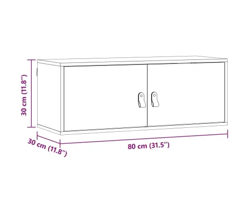 Sienas Skapis Ar Plauktu 2 Pcs Vaks Brūns 80 X 30 X 30 Cm Vidaxl