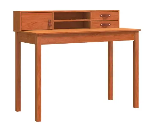 Galds Ar Plauktu Vaks Brūns 110 X 50 X 93 Cm Ciets Priedes Koks Vidaxl