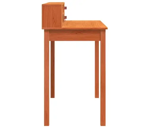 Galds Ar Plauktu Vaks Brūns 110 X 50 X 93 Cm Ciets Priedes Koks Vidaxl