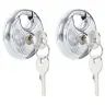 Discus Lock Ar Atslēgām 2 Pcs Sudraba 7 X 2.4 X 7 Cm Vidaxl
