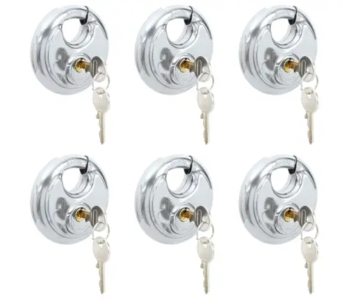 Diskiniai Užraktai Su Rakteliais 6 Pcs Sidabro 9 X 2.8 X 9 Cm