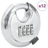 Discus Lock Ar Atslēgām 12 Pcs Sudraba 7 X 2.3 X 7 Cm Vidaxl