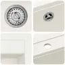 Izlietne Balts 795 X 505 Mm 80% Kvarca Un 20% Sveķu Vidaxl