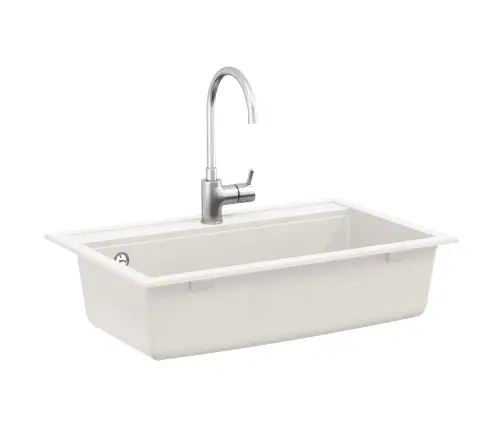 Izlietne Balts 795 X 505 Mm 80% Kvarca Un 20% Sveķu Vidaxl