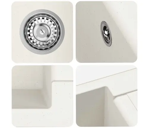 Izlietne Balts 620 X 500 Mm 80% Kvarts Un 20% Sveķi Vidaxl