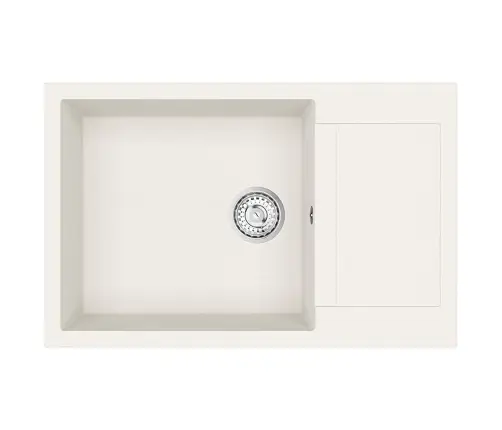 Izlietne Balts 780 X 500 Mm 80% Kvarts Un 20% Sveķi Vidaxl