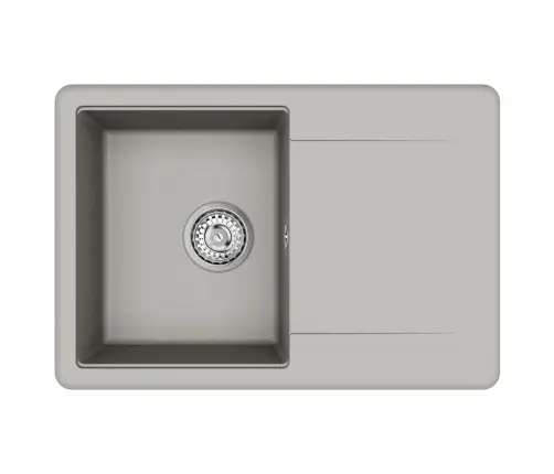 Izlietne Pelēka 670 X 460 Mm 80% Kvarts Un 20% Sveķi Vidaxl