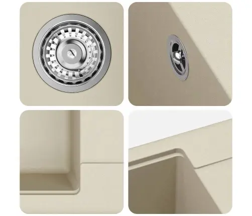 Izlietne Bēša 670 X 460 Mm 80% Kvarts Un 20% Sveķi Vidaxl