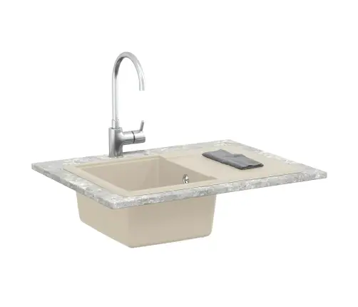 Izlietne Bēša 670 X 460 Mm 80% Kvarts Un 20% Sveķi Vidaxl