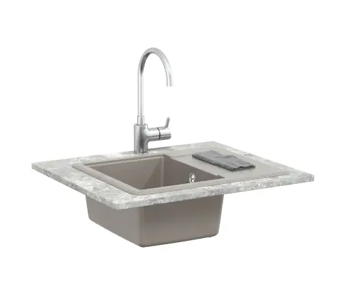 Izlietne Pelēka 560 X 460 Mm 80% Kvarts Un 20% Sveķi Vidaxl