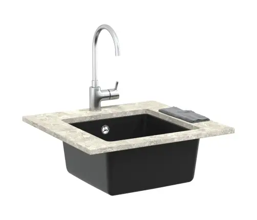 Izlietne Melna 430 X 460 Mm 80% Kvarts Un 20% Sveķi Vidaxl