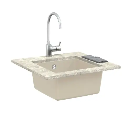 Izlietne Bēša 430 X 460 Mm 80% Kvarts Un 20% Sveķi Vidaxl