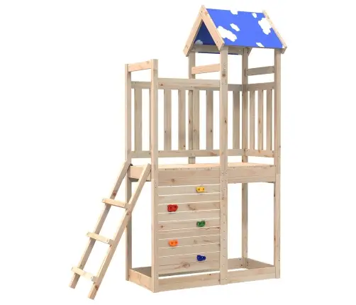 Spēļu Tornis Brūna 110,5 X 52,5 X 215Cm Ciets Priedes Koks Vidaxl