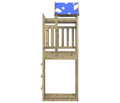 Spēļu Tornis Brūna 85 X 52,5 X 239 Cm Cieta Impregnēta Koksne Vidaxl