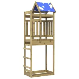 Spēļu Tornis Brūna 85 X 52,5 X 239 Cm Cieta Impregnēta Koksne Vidaxl