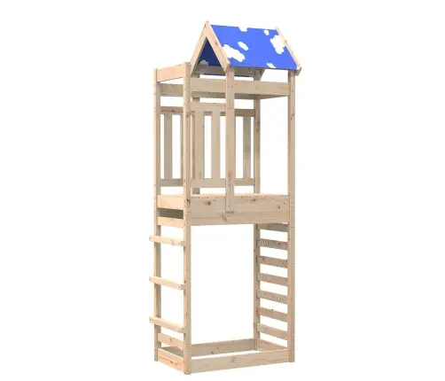 Spēļu Tornis Brūna 85 X 52,5 X 239 Cm Ciets Priedes Koks Vidaxl