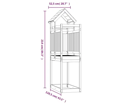 Mängutorni Pruun 52,5 X 110,5 X 214 Cm Tugev Immutatud Puit