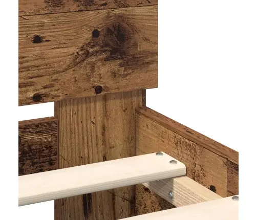 Gultas Rāmis Vecs Koks 120 X 200 Cm Inženierijas Koks Vidaxl