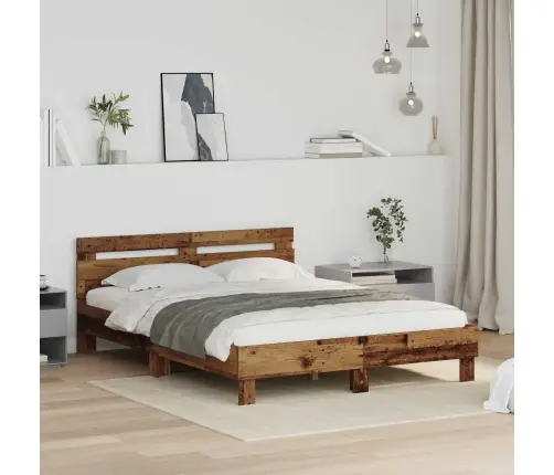 Gultas Rāmis Vecs Koks 120 X 200 Cm Inženierijas Koks Vidaxl