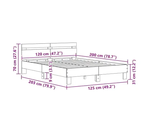 Lovos Rėmas Amatininkų Ąžuolas 120 X 200 Cm Apdirbta Mediena
