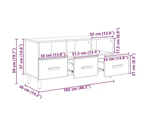 Televizoriaus Spintelė Meistrų Ąžuolas 102 X 36 X 50 Cm