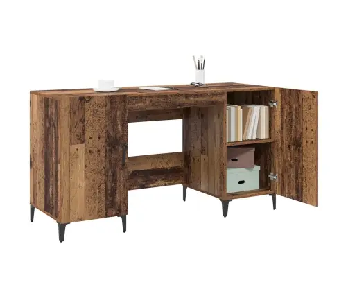 Galds Ar Durvīm Vecs Koks 140 X 50 X 75 Cm Inženierijas Koks Vidaxl