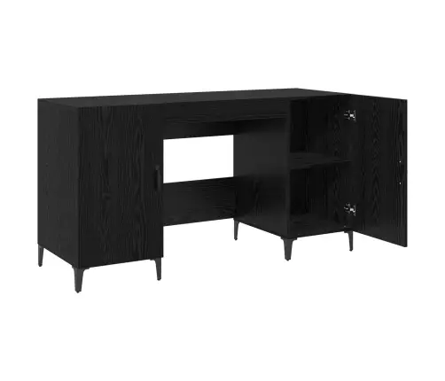 Galds Melns Ozolkoks 140 X 50 X 75 Cm Inženierijas Koks Vidaxl