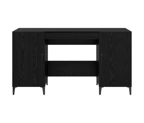 Galds Melns Ozolkoks 140 X 50 X 75 Cm Inženierijas Koks Vidaxl