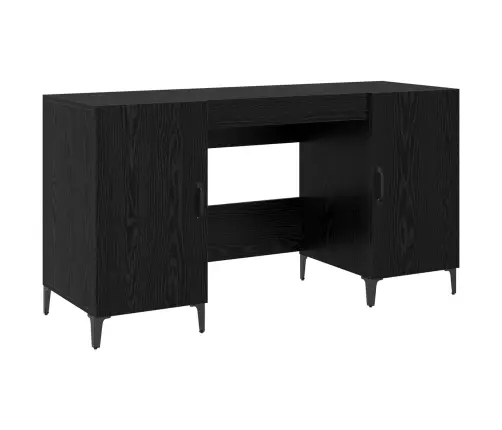 Galds Melns Ozolkoks 140 X 50 X 75 Cm Inženierijas Koks Vidaxl